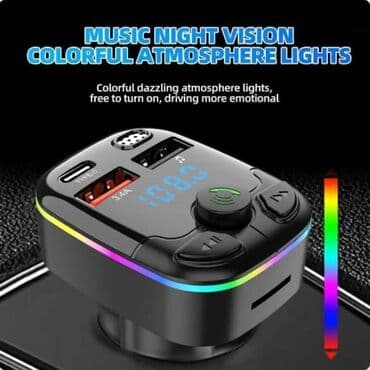 Audio oprema za auto: MP3 player Bt 5.0 brzi punjač 3.1A hands-free ambijen svetlo — 4