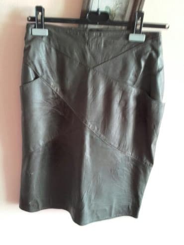 prsluk i pantalone komplet: XL (EU 42), Koža, Jednobojni, bоја - Maslinasto zelena — 1
