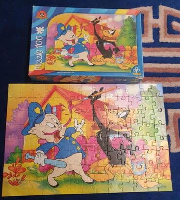 kos i gol za decu: ﻿Looney tunes Trefl puzzle- puzle. 100 komada.  Lovac i patak Daca — 1