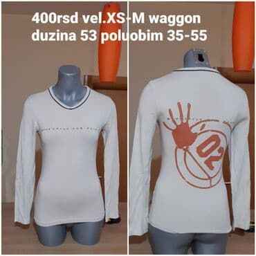 Majice dugačkih rukava: M (EU 38), Jednobojni, Vez, Sa ilustracijom — 1