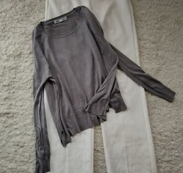 zara bluze i tunike: Zara, M (EU 38), Viskoza, Jednobojni, bоја - Siva — 1