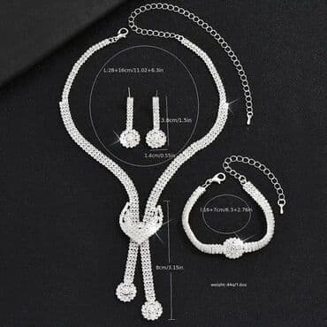 minđuše hirurški čelik: Set: Minđuše, Narukvica, Ogrlica, Materijal: Hirurški čelik — 14