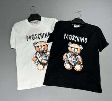sorc i minic: Majica na kratke rukave, One size, Moschino, bоја - Crna, Pamuk — 1