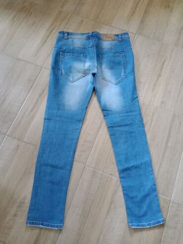 pantalone s: Teksas, Normalan struk, Ravne nogavice — 7