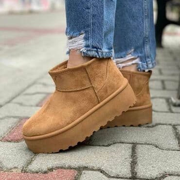 turska kozna obuca: Ugg mini čizme, bоја - Bež, 41 — 3