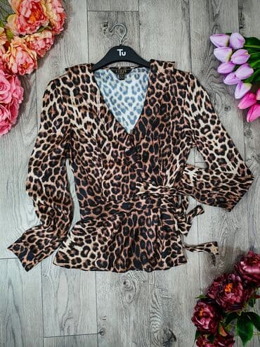 Košulje: M (EU 38), Saten, Leopard, krokodil, zebra, bоја - Braon — 2