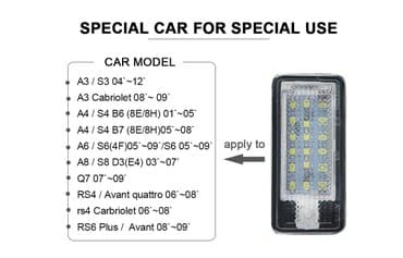 pojasevi za kola u boji: LED Svetlo za tablice - AUDI Led svetlo za tablice - AUDI - set od 2 — 6