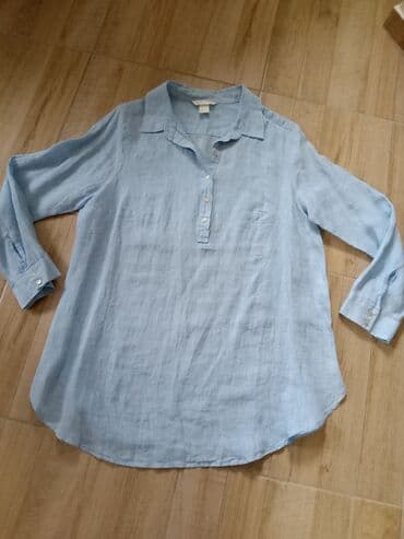 haljine lanene: H&M, M (EU 38), Lan, Jednobojni, bоја - Svetloplava — 1