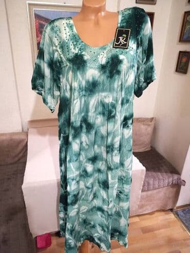 sorcevi za punije dame: 2XL (EU 44), bоја - Zelena, Večernji, maturski, Kratkih rukava — 1