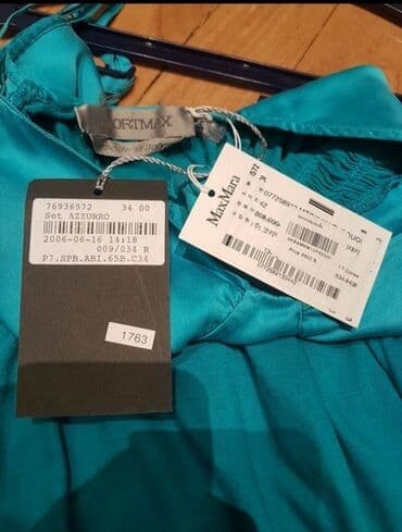 pamučne haljine tunike: Max Mara S (EU 36), bоја - Svetloplava, Koktel, klub, Na bretele — 3