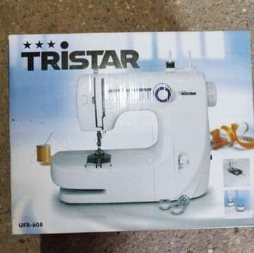 silvercrest trimer za kosu i bradu: Bela šivaća mašina marke Tristar, model UFR-608, kompaktna i pogodna — 2