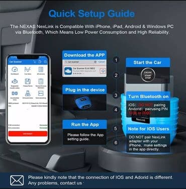 pokrivač za auto: Alat za čitanje i brisanje grešaka. NEXAS NexLink Bluetooth IOS & — 11