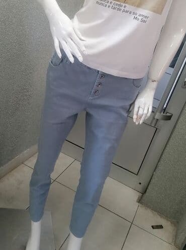 elegantne pantalone sa visokim strukom: L (EU 40), Visok struk, Ravne nogavice — 1