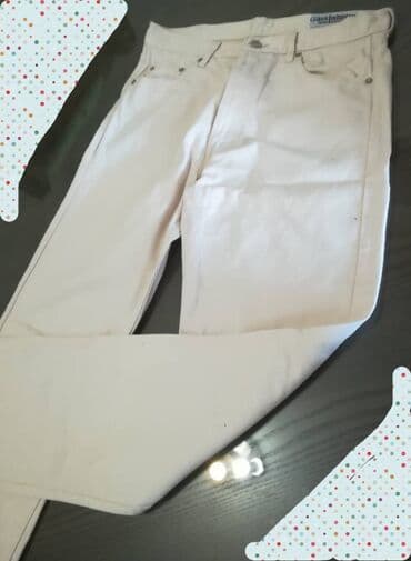 pantalone s: Farmerke GAS vel 32, bele, rebrasti texas, original, kao nove, jednom — 5