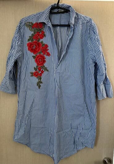 Bluze: Zara, M (EU 38), Pamuk, Cvetni, Prugasti, bоја - Šareno — 1