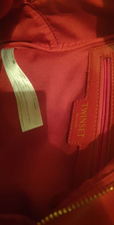 ženski ranac torba: TWINSET twin set original ranac, crvene boje, vuče na bordo. Spolja — 3