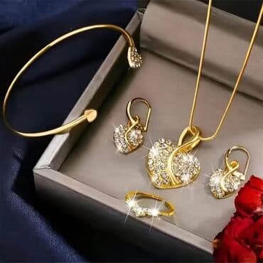 nakit od hirurskog celika beograd: Set: Minđuše, Narukvica, Ogrlica, Materijal: Hirurški čelik — 1