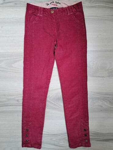 elegantne pantalone sa visokim strukom: 134-140, bоја - Bordo — 1