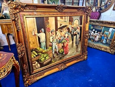 udoban trosed za spavanje: Barokna slika 160x130 Velika barokna slika u impozantnom masivnom — 3