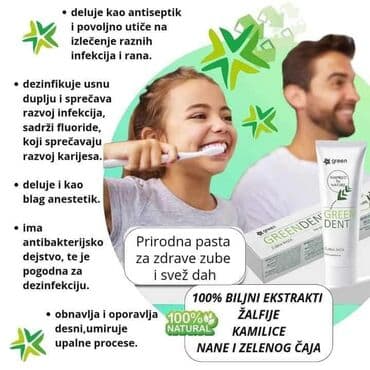 ekstrakti parfema: Green dent 🍀 pasta za zube 😀 100%biljni ekstrakti žalfije kamilice i — 1