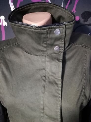 zimske jakne goretex: Jakna H&M, tamno maslinasto zelena, sa koznim rukavima. Poluobim — 9