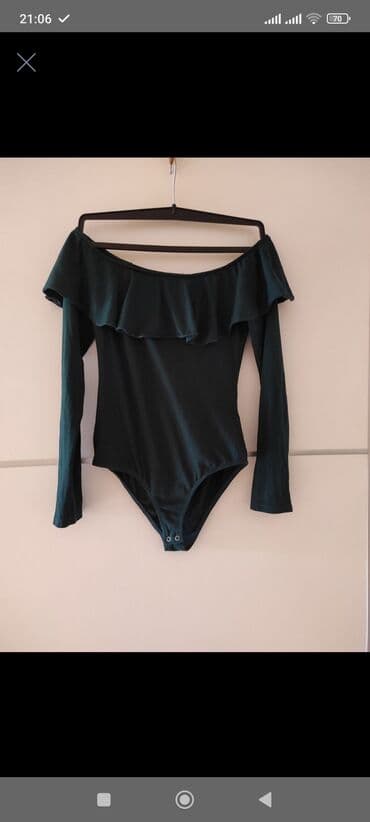 bodi s: Bershka, M (EU 38), Pamuk, bоја - Zelena — 1