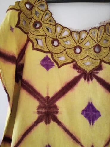 midi haljine h m: A-Dress 3XL (EU 46), bоја - Žuta, Kratkih rukava — 2