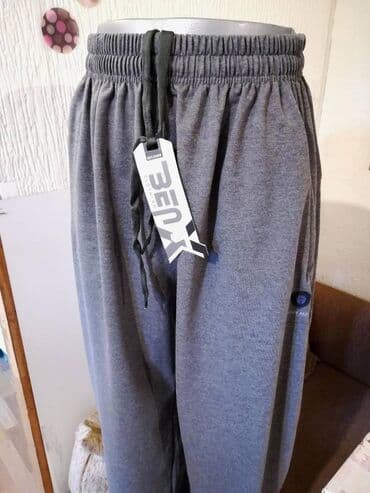 kožna jakna s: Donji deo trenerke, 5XL (EU 62), bоја - Siva, Pamuk — 5