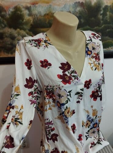 suknja sorc stradivarius: Stradivarius, M (EU 38), Viskoza, Cvetni, bоја - Bela — 2