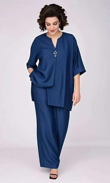 prsluk i pantalone komplet: 2XL (EU 44), 3XL (EU 46), 4XL (EU 48), Jednobojni, bоја - Svetloplava — 1