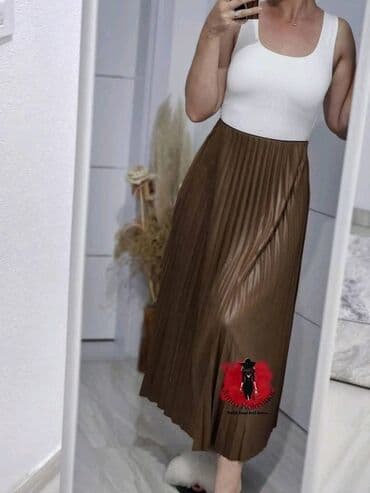 suknja sorc stradivarius: One size, Midi, bоја - Crna — 6