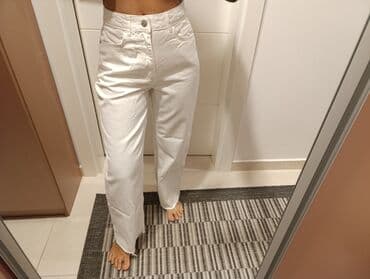 elegantne pantalone sa visokim strukom: Bele farmerke Waikiki. Farmerke su nove, nisu nosene, samo je skinuta — 6