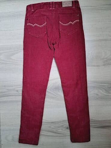 elegantne pantalone sa visokim strukom: 134-140, bоја - Bordo — 2