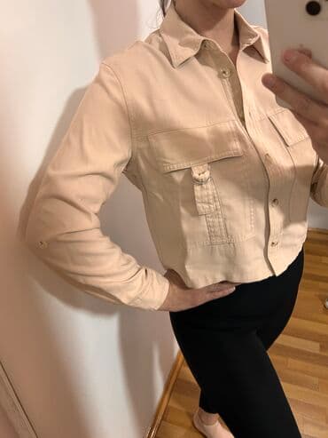 bluza s: Stradivarius, S (EU 36), Pamuk, Jednobojni, bоја - Bež — 1