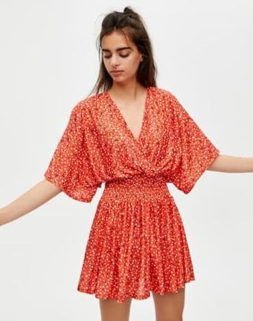 midi haljine h m: PULL&BEAR M (EU 38), bоја - Šareno, Kratkih rukava — 1