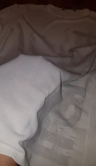 dzemper praznicni dezen: Original Pal Zileri pull tanak beo pamucni letnji dzemper kao nov ! — 3