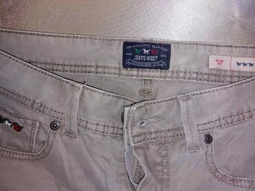 Pantalone, Farmerke, Šortsevi: Farmerke jeans west slim fit farmerke, sivo/bež boje, u odličnom — 2