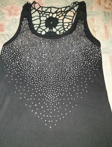 crop top majice na bretele: S (EU 36), Jednobojni, Vez, bоја - Crna — 2