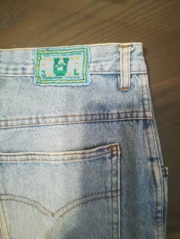 pantalone s: Farmerke UNION vel 32,plave, obim struka 74 cm, dužina 105 cm, obim — 10