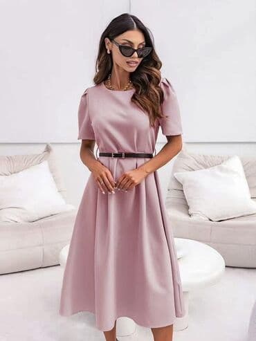 letnje elegantne haljine: One size, bоја - Žuta, Kratkih rukava — 2