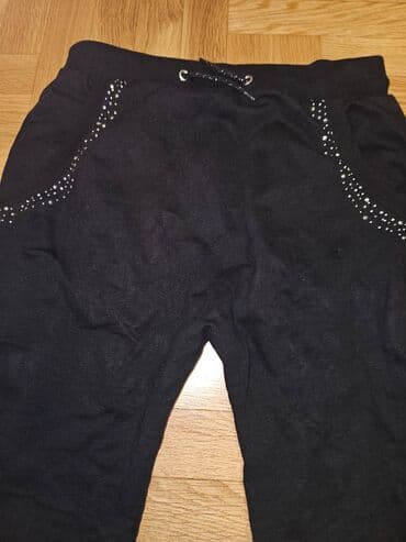 elegantne pantalone sa visokim strukom: 146-152, bоја - Crna — 2