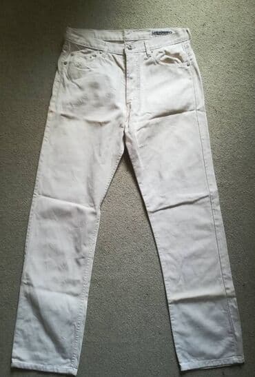 pantalone s: Farmerke GAS vel 32, bele, rebrasti texas, original, kao nove, jednom — 10