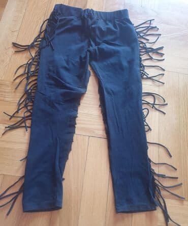 elegantne pantalone sa visokim strukom: 128-134, bоја - Crna — 4