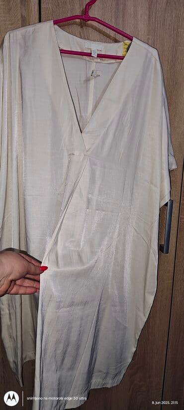 dm šampon bez sulfata: H&M XL (EU 42), bоја - Bež, Oversize, Kratkih rukava — 3