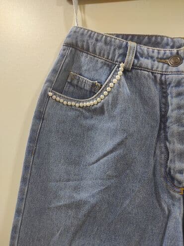 lidl pantalone: Nove farmerke iz uvoza sa ukrasnim biserima. Vintage mom model. Dubok — 4