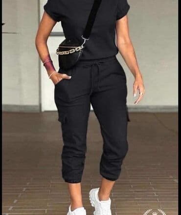 elegantne pantalone sa visokim strukom: One size, Jednobojni — 2