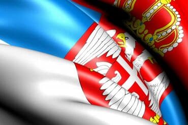 srpska i ruska zastava: Zastava Srbije 1,80 x 1,20 m - obostrana sa štepom za barjak polyester — 2
