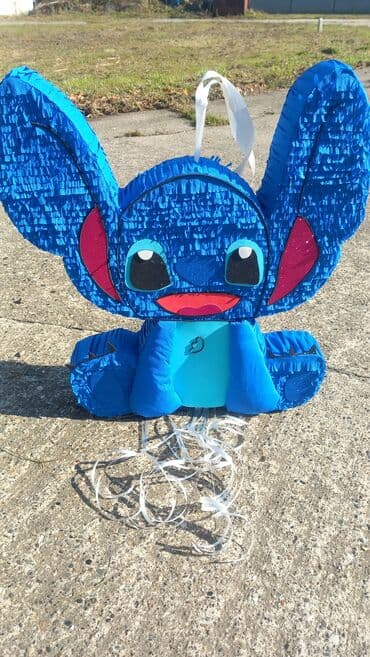 uradi sam igracke od kartona: Pinjata u obliku popularnog crtanog lika Stitch. Izrađena od papira i — 3