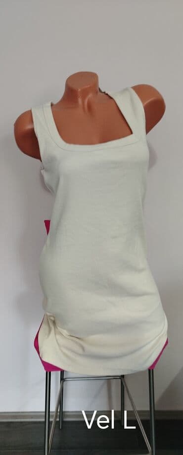 Haljine: H&M L (EU 40), bоја - Bela, Oversize, Top (bez rukava) — 1