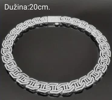 Lančana narukvica, Materijal: Titanijum, Cirkon